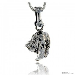 Sterling Silver Bloodhound Dog Pendant -Style Pa1044