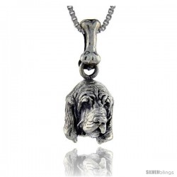 Sterling Silver Bloodhound Dog Pendant -Style Pa1045