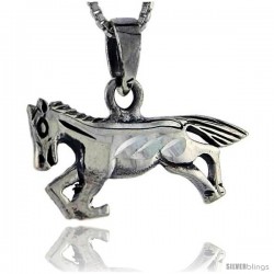 Sterling Silver Horse Pendant, 3/4 in tall -Style Pa108