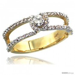 14k Gold Solitaire Diamond Engagement Ring w/ 0.38 Carat Brilliant Cut ( H-I Color VS2-SI1 Clarity ) Diamonds, 1/4 in. (6mm)