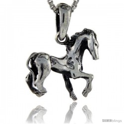Sterling Silver Horse Pendant, 7/8 in tall