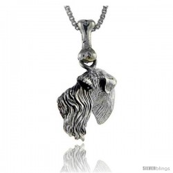 Sterling Silver Schnauzer Dog Pendant -Style Pa1021