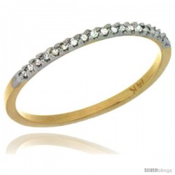 14k Gold 1mm Diamond Ring Band w/ 0.06 Carat Brilliant Cut ( H-I Color VS2-SI1 Clarity ) Diamonds