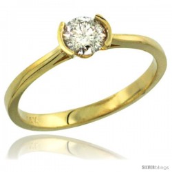 14k Gold Semi Mount (for 5mm Round Diamond) Engagement Ring 1/16 in. (2mm) wide