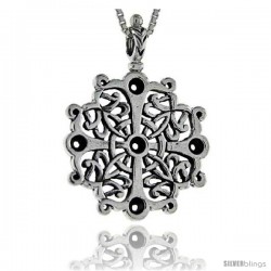 Sterling Silver Cross Pendant, 1 in X 1 3/8 in