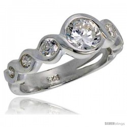 Sterling Silver 1 Carat Size Brilliant Cut Cubic Zirconia Bridal Ring -Style Rcz367