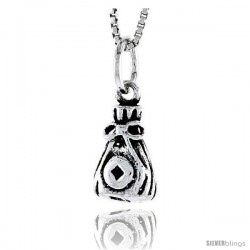 Sterling Silver Bag Pendant, 1/2 in tall -Style Pa1803