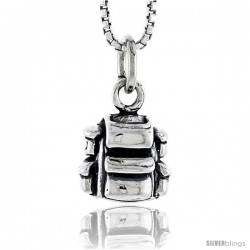 Sterling Silver Back Pack Pendant, 3/8 in tall