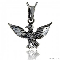 Sterling Silver Bird with Spread Wings Pendant, 1 1/4 in tall