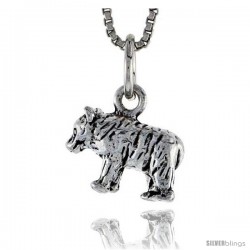 Sterling Silver Bear Pendant, 1/2 in wide