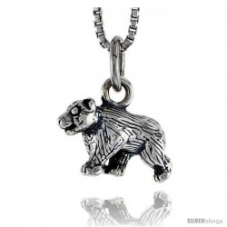 Sterling Silver Bear Pendant, 1/2 in wide -Style Pa1464