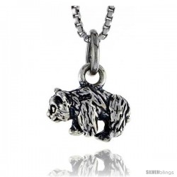 Sterling Silver Panda Bear Pendant, 1/2 in wide