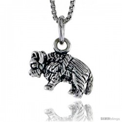 Sterling Silver Buffalo Pendant, 1/2 in tall