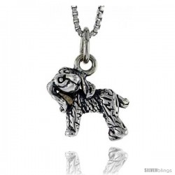 Sterling Silver Field Spaniel Dog Pendant, 1/2 in wide