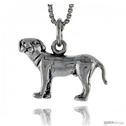 Sterling Silver Anatolian Shepherd Dog Pendant, 3/4 in wide