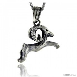 Sterling Silver Capricorn Pendant, 1 in tall