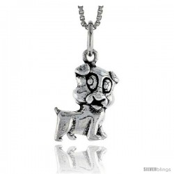 Sterling Silver Dog Pendant, 1/2 in tall -Style Pa1481