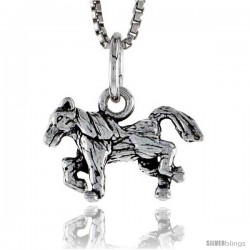 Sterling Silver Running Horse Pendant, 5/8 in wide