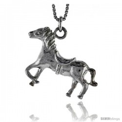 Sterling Silver Horse Pendant, 1 in wide