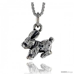 Sterling Silver Rabbit Pendant, 1/2 in wide -Style Pa1488