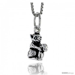 Sterling Silver Squirrel Pendant, 1/2 in tall -Style Pa1491