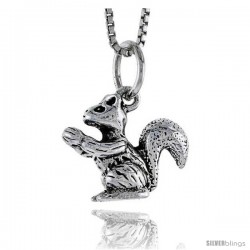 Sterling Silver Squirrel Pendant, 1/2 in tall -Style Pa1492