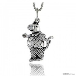 Sterling Silver Rat in Shirt & Trousers Pendant, 3/4 in tall