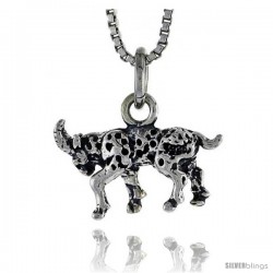 Sterling Silver Goat Pendant, 5/8 in wide