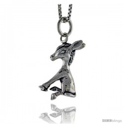 Sterling Silver Donkey Pendant, 3/4 in tall