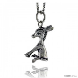 Sterling Silver Donkey Pendant, 3/4 in tall