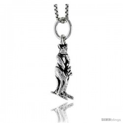 Sterling Silver Kangaroo Pendant, 3/4 in tall