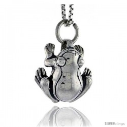 Sterling Silver Frog Pendant, 1/2 in tall -Style Pa1513