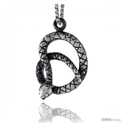 Sterling Silver King Cobra Pendant, 3/4 in tall