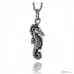 Sterling Silver Seahorse Pendant, 3/4 in tall -Style Pa1538