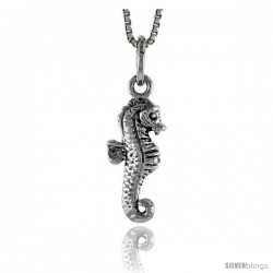 Sterling Silver Seahorse Pendant, 3/4 in tall -Style Pa1539