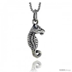 Sterling Silver Seahorse Pendant, 3/4 in tall -Style Pa1540