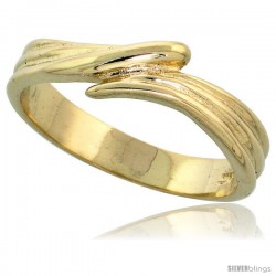 14k Gold Freeform Wave Ring, 1/4" (6mm) wide