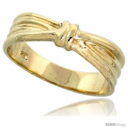 14k Gold Ribbon Knot Ring, 1/4" (6mm) wide