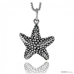 Sterling Silver Star Fish Pendant, 3/4 in tall