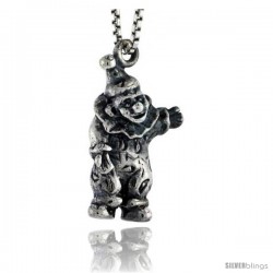 Sterling Silver Clown Pendant, 3/4 in tall -Style Pa1546