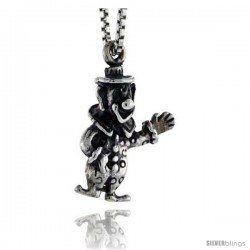 Sterling Silver Clown Pendant, 3/4 in tall -Style Pa1547