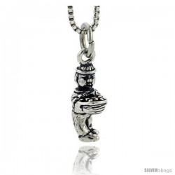 Sterling Silver Farmer Pendant, 5/8 in tall