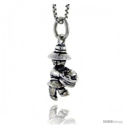 Sterling Silver Farmer Pendant, 5/8 in tall -Style Pa1551