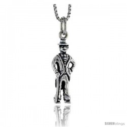 Sterling Silver Englishman Pendant, 3/4 in tall