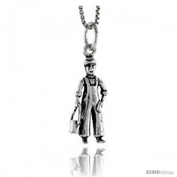 Sterling Silver Milk Man Pendant, 7/8 in tall