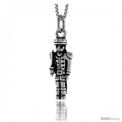 Sterling Silver Soldier Pendant, 7/8 in tall