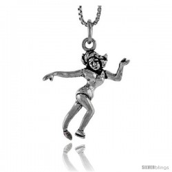 Sterling Silver Dancer Pendant, 1 in tall