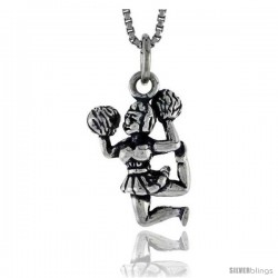 Sterling Silver Cheerleader Pendant, 3/4 in tall -Style Pa1570