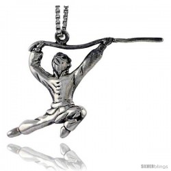 Sterling Silver Kung Fu Exhibitionist Pendant, 7/8 in tall -Style Pa1588