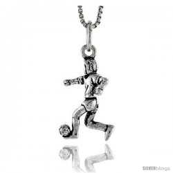 Sterling Silver Soccer Player Pendant, 3/4 in tall -Style Pa1589